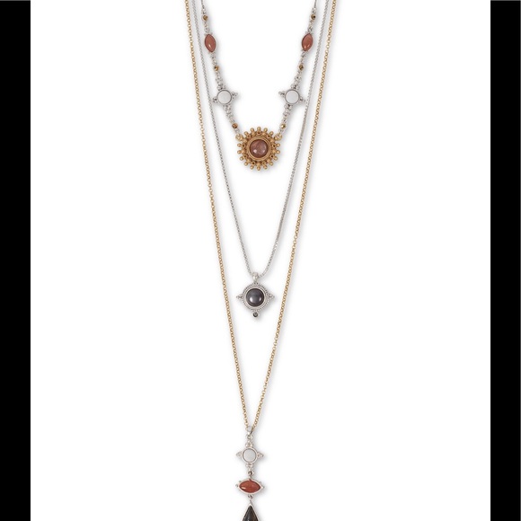 🎊HP🎊 Lucky Brand 3 in 1 Layered Stone Necklace* - Picture 2 of 6